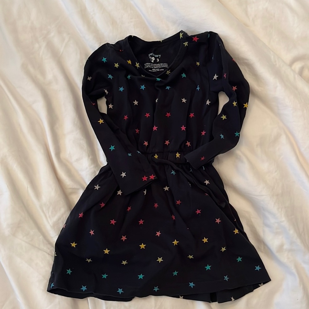 Primary Dress Navy with Rainbow Stars 3T Great Condition